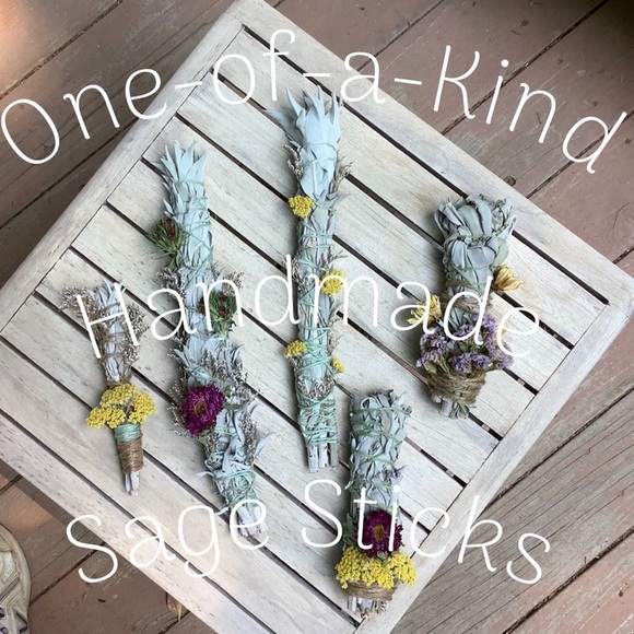 White Sage Stick Organic Dried Floral Hand Crafted Home Decor 8” Sachet New - Picture 12 of 17
